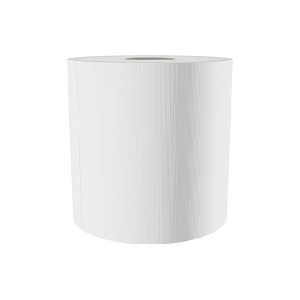 Wischtuchrolle SMA 250, CLEAN and CLEVER Recycling, 1-lagig, Innenabrollung, 19 cm × 300 m, Aussen Ø 20 cm, Innen Ø 6 cm, geprägt, weiss Pkt. 6 Rl.