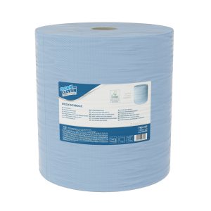 Wischtuchrolle Maxi PRO 252, CLEAN and CLEVER Recycling, 3-lagig, 38 × 36 cm, 1000 Blatt = 360 lfm, Aussen Ø 38 cm, blau Pkt. 1 Rl.
