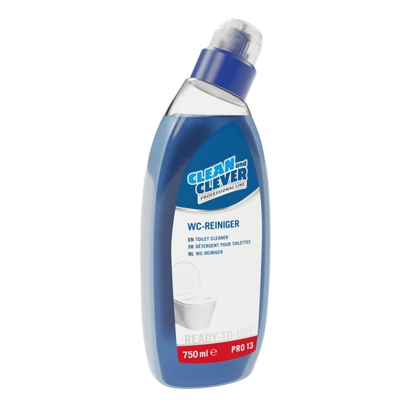 WC-Reiniger PRO 13, CLEAN and CLEVER parfümiert, blau, flüssig, pH: 2,2, gebrauchsfertig 1 Fl. à 750 ml