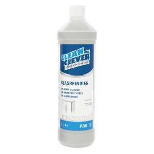 Glasreiniger PRO 19 CLEAN and CLEVER, 1 Liter farblos, flüssig, pH: 10 - 10,5, 12 × 1 Liter, Hochkonzentrat Kt.12 Fl.
