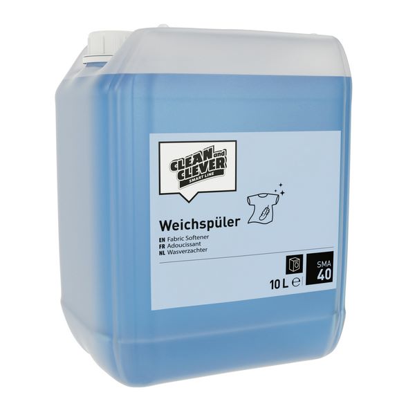 Weichspüler SMA 40, CLEAN and CLEVER parfümiert, blau, flüssig, pH: 3, Bidon 10 Liter