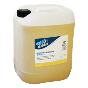Geschirrspülreiniger PRO 120, CLEAN and CLEVER hellgelb, flüssig, pH: 12,3, chlorfrei, zur kraftvollen Entfernung von Speiseresten und anderen Rückständen, 25 kg, über Dosiergerät