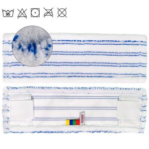 Microfasermopp PRO, 40 cm, CLEAN and CLEVER mit Leichtlaufstreifen, Taschenmopp, weiss/blau, 40 cm 1 Stk.