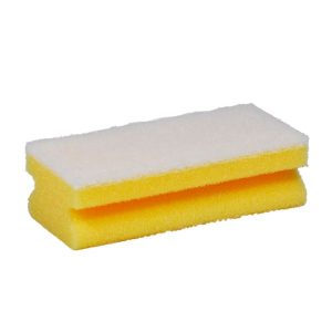 Pflegeschwamm PRO 61, CLEAN and CLEVER 7 × 15 cm, gelb / weiss Pkt. 6 Stk.