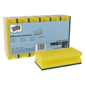 Scheuerschwamm SMA 60 CLEAN and CLEVER gelb / grün, gross, 15 × 7 × 4,5 cm Pkt. 6 Stk.