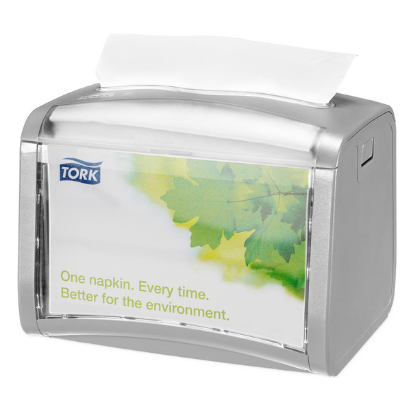 Tork Xpressnap Serviettenspender hellgrau – N4 System H: 155 B: 201 T: 150 mm, für ca. 275 Servietten 272613