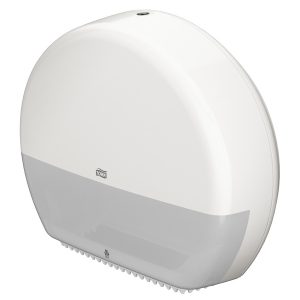 Toilettenpapierspender Tork T1 Elevation Design, weiss Kunststoff, für Tork T1 Jumbo Rollen, schlagfest, abschliessbar 554000