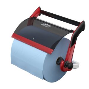 Tork Performance Grossrollen-Wandhalter W1 Schwarz / Rot, Kunststoff / Metall H/T/B, 463 x 274 x 646 mm 652108