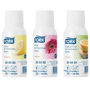 Duftpatronen Tork Premium 12-er Pack sortiert Patrone 75 ml je 4 Patronen Duftnote Floral, Frucht, Zitrus Aerosoldosen FCKW-frei, inkl. VOC-Anteil 236056