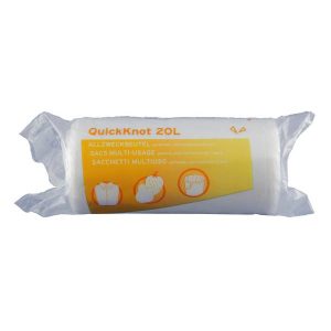 Einlagebeutel Quicktie 20 Liter PE light plus, natur, Knotenverschluss 460 × 660 mm, 0,009 mm, Rolle à 30 Säcke Kt. 30 Rollen.