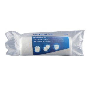 Einlagebeutel Quicktie 30 Liter PE light plus, natur, Knotenverschluss 520 × 700 mm, 0,009 mm, Rolle à 20 Säcke Kt. 30 Rollen