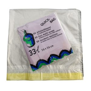 Allzweckbeutel 33 lt. mit Zugband, transparent HD/PE transparent, 560x560x50mm, 13 my 20 Beutel pro Pkt. Kt. à 30 Pkt.