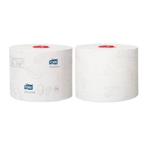 Tork Advanced Toilettenpapier Midi – T6 System Mixqualität, 2-lagig, hochweiss, 100 lfm, unperforiert Pkt. 27 Rl., Pal. 30 Pkt (127530)