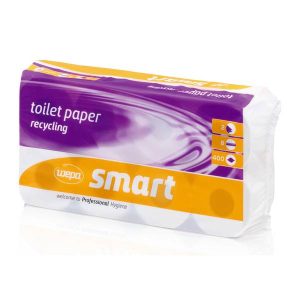 WC Papier Smart 100% Altpapier weiss 9.5 x11cm 400 cps, 2-lagig EU Ecolable Pkt. à 48 Rl. - Pal. 33 Pkt.