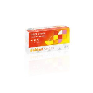 Satino Smart Toilettenpapier Recycling, 2-lagig, weiss Rolle à 250 Blatt, 9,5 × 11 cm Pkt.(8 x 8) 64 Rl. Pal. 33 Pkt.