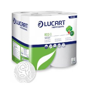 Eco 8 Toilettenpapier Kleinrollen Zellstoff, 2-lagig, Rolle à 496 Blatt, 9,8 × 11,5 cm, weiss Pkt. (6 x 8) 48 Rl. Pal. 28 Pkt.