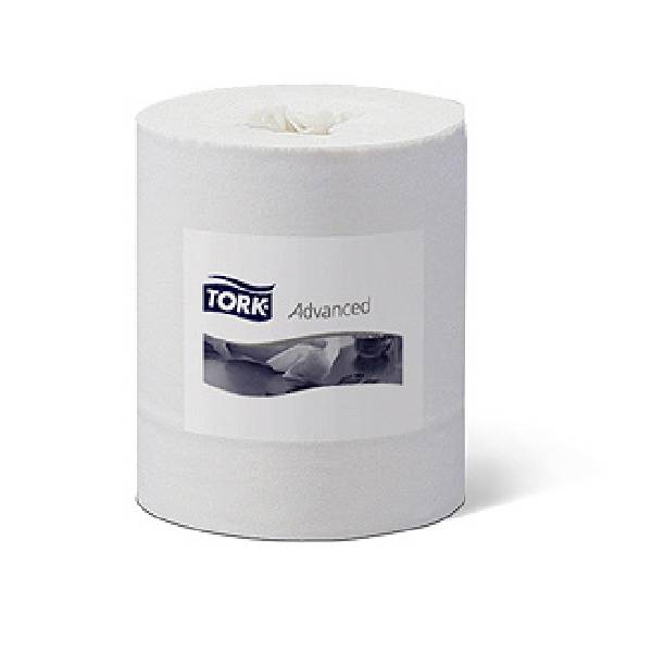 Tork starke Mehrzweck Papierwischtücher M2 System 2-lagig, Zellstoff, 160 m, 457 Blatt, 21,5 x 35 cm, Ø 19 cm glatte Oberfläche, ohne Spiralkartonkern Innenabwicklung Pkt. à 6 Rl.