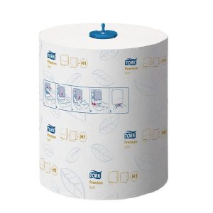 Rollenhandtuch Tork-Matic, Tork Premium, TAD, 2-lagig Zellstoff, 100 m, 409 Cps. weiss, 41g/m2 21 x 24,5cm, Ø 19 cm, Kt. à 6 Rl. Pal à 28 Kt. = 168 Rl. 290016