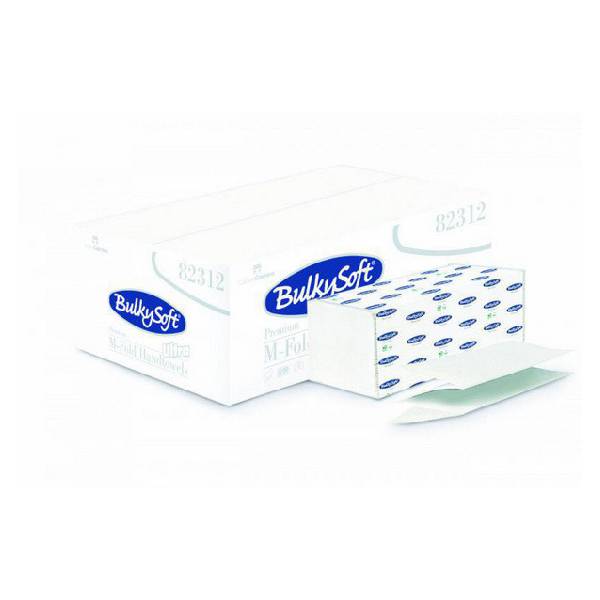 Papierhandtücher, BulkySoft M-Ultra, 100% Zellstoff, M - Falz, 2-lagig, geprägt, lagenverleimt, weiss 21.5 x 32 cm, Bundbreite, 8 cm Kt. à 25 x 125 Blatt = 3125 Blatt - Pal. à 40 Kt. 82312