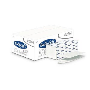 Papierhandtücher, BulkySoft M-Ultra, 100% Zellstoff, M - Falz, 3-lagig, geprägt, lagenverleimt, weiss 21.5 x 32 cm, Bundbreite, 8 cm Kt. à 25 x 100 Blatt = 2500 Blatt - Pal. à 32 Kt. 82260