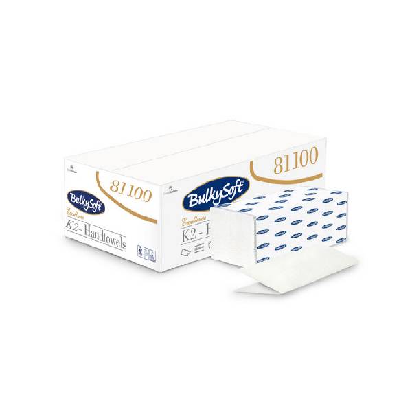 Papierhandtücher, BulkySoft M-Ultra, 100% Zellstoff, M - Falz, 2-lagig, geprägt, lagenverleimt, weiss 21.5 x 32 cm, Bundbreite, 8 cm Kt. à 25 x 125 Blatt = 3125 Blatt - Pal. à 40 Kt. 82312