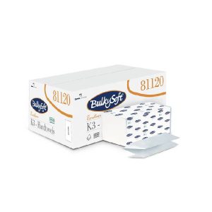 Bulkysoft Excellence Handtücher M-Falzung, Zellstoff, 2-lagig, weiss, 20,6 × 31,5 cm, Tiefe gefaltet 7,9 cm, 20 x160 Blatt, Kt.à 3200 Blatt Pal. 36 Kt. (81120)