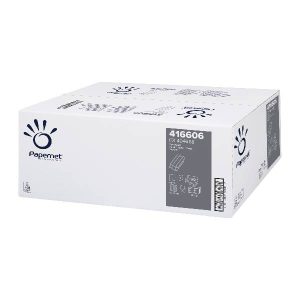 Papernet Handtuch, C-Falzung, Recycling, 1-lagig, weiss, 24,5 × 33 cm, Tiefe gefaltet 11,5 cm, Bund182 Blatt, Kt. 3640 Blatt, (20 x 182) Pal. 32 Kt.